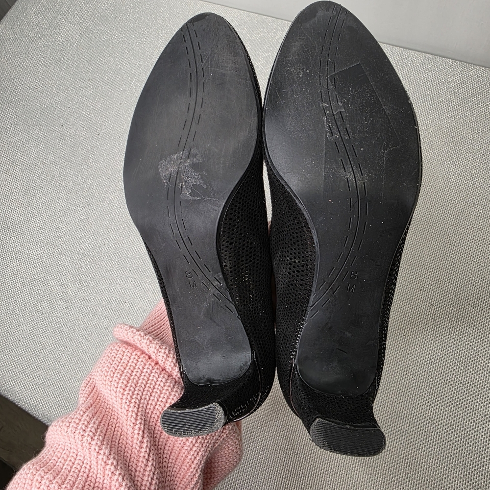 VANELi Dayle Black Shimmer E-Print Block Heel Pumps - Size 8M - Picture 6 of 8
